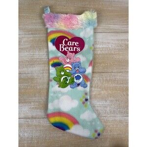 Care Bears Holiday Christmas Stocking Pastel Rainbow Plush 17”